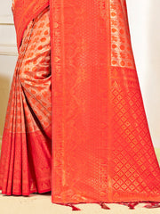 Red Kanjivaram Silk Woven Work Traditional Tassels Saree