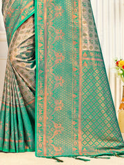 Green Kanjivaram Silk Woven Work Traditional Tassels Saree