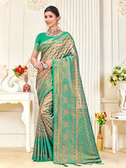 Green Kanjivaram Silk Woven Work Traditional Tassels Saree