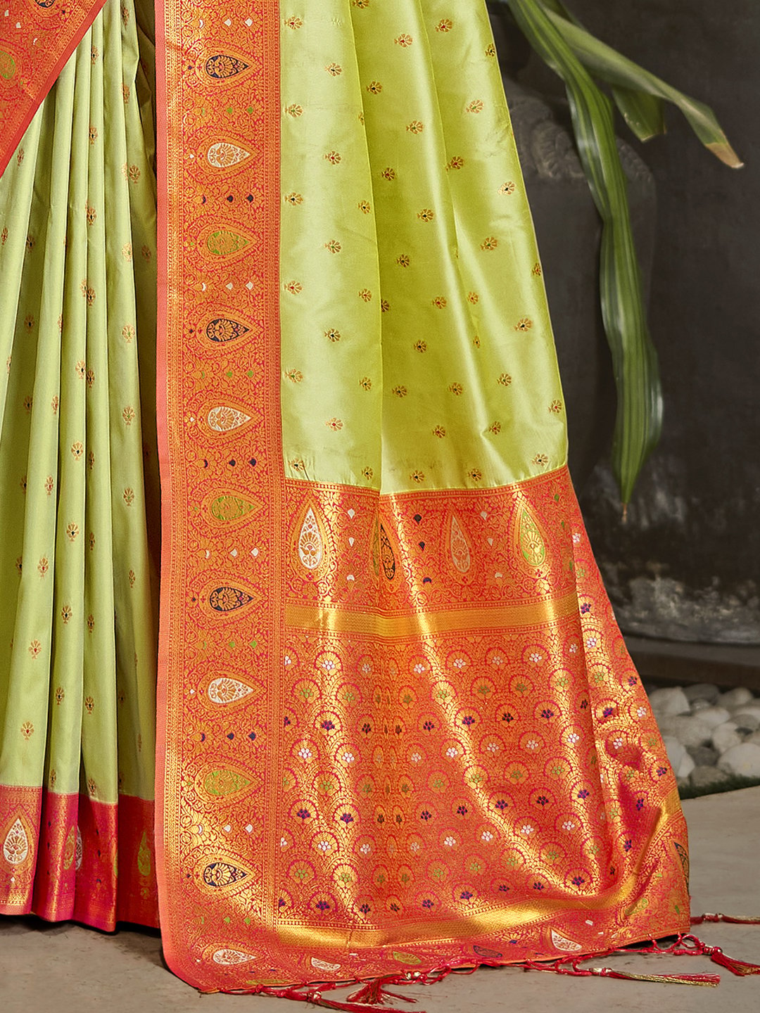 Green Silk Woven Work Traditional Saree