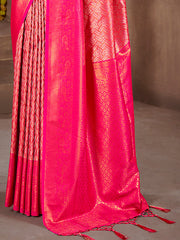 Pink Silk Woven Work Traditional Saree