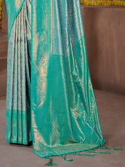 Sea Green Silk Woven Work Traditional Saree