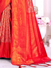 Red Silk Woven Work Traditional Saree