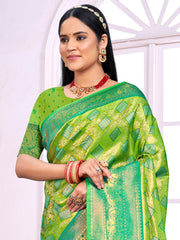 Green Silk Woven Work Traditional Saree