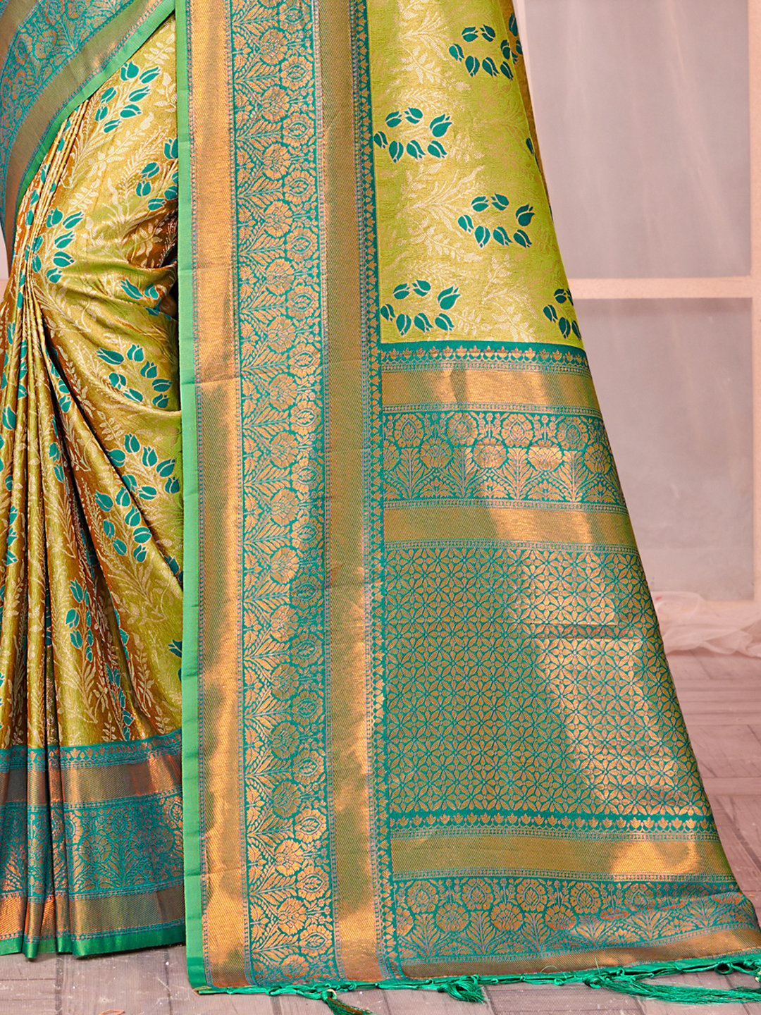 Green Silk Woven Work Traditional Saree