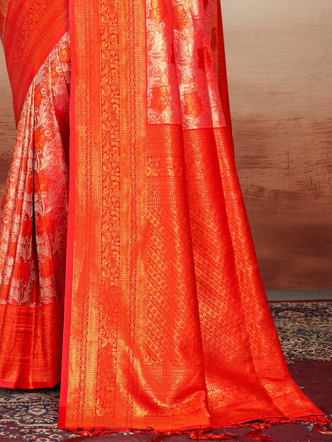 Red Silk Woven Work Traditional Saree