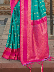 Sea Green Silk Woven Work Traditional Saree