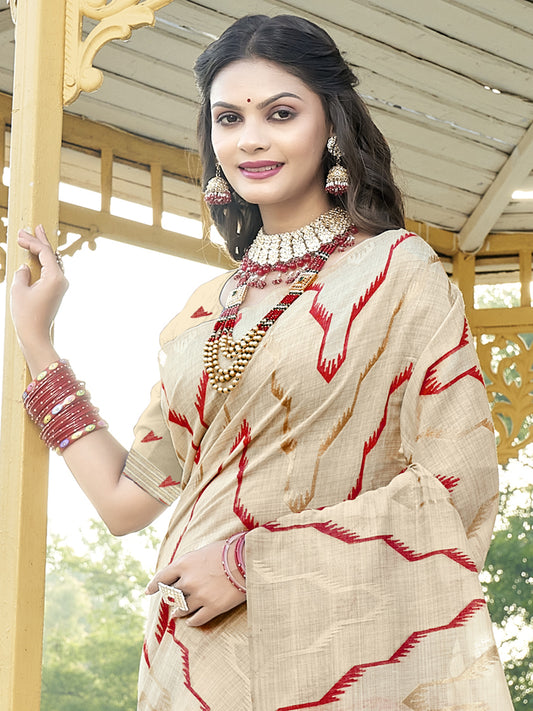 Maroon Cotton Woven Work Party Wear Saree