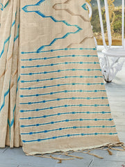 Sea Green Cotton Woven Work Party Wear Saree