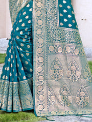 Sea Green Silk Woven Work Traditional Tassels Saree