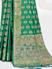 Green Silk Woven Work Traditional Saree