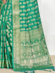 Green Silk Woven Work Traditional Saree