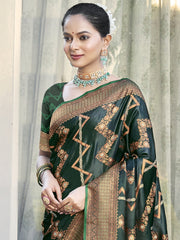 Green Silk Woven Work Traditional Saree