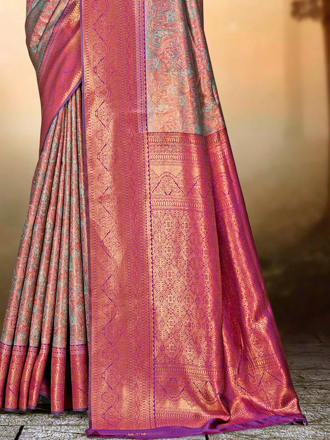 Purple Silk Woven Work Traditional Saree