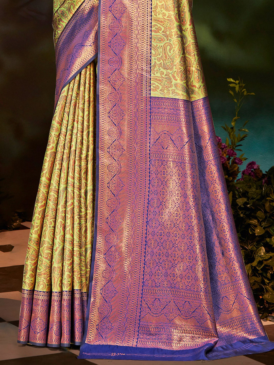 Yellow Silk Woven Work Traditional Saree