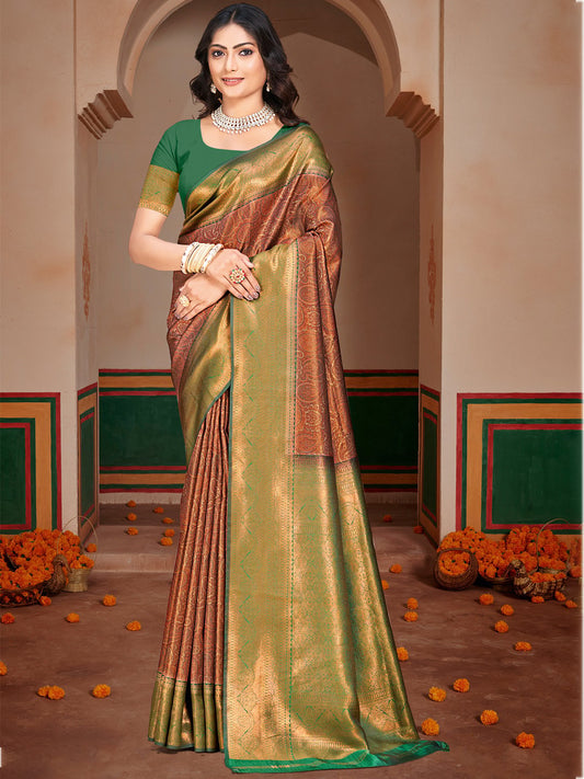 Green Silk Woven Work Traditional Saree