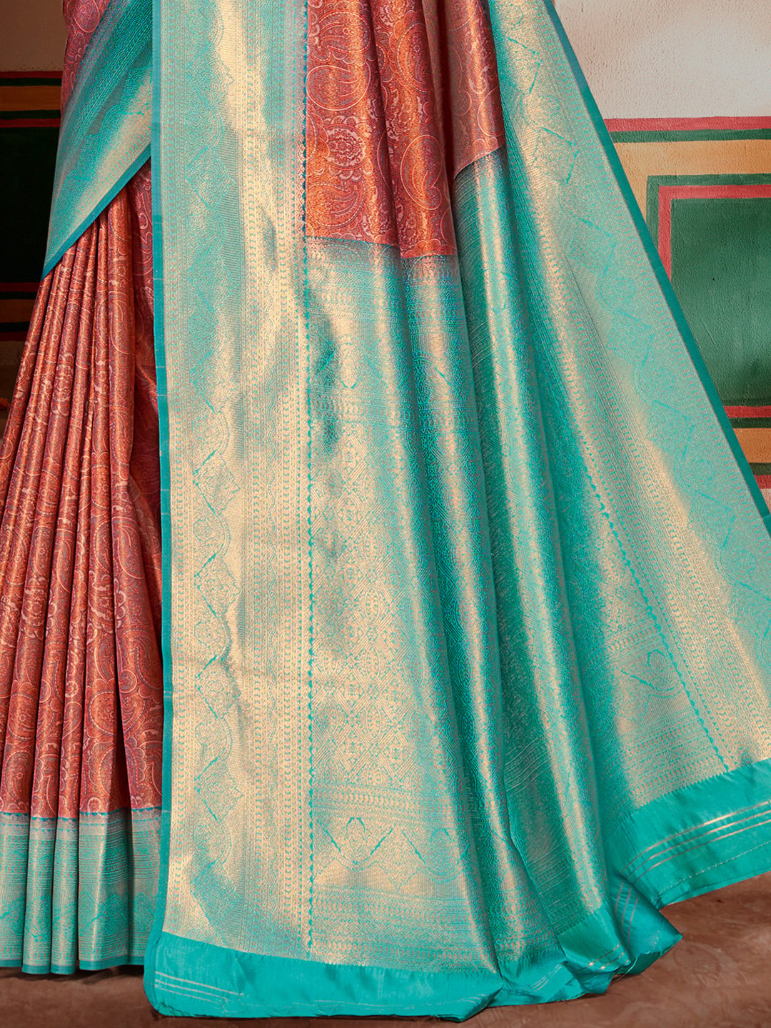 Sky Blue Silk Woven Work Traditional Saree