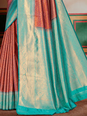 Sky Blue Silk Woven Work Traditional Saree