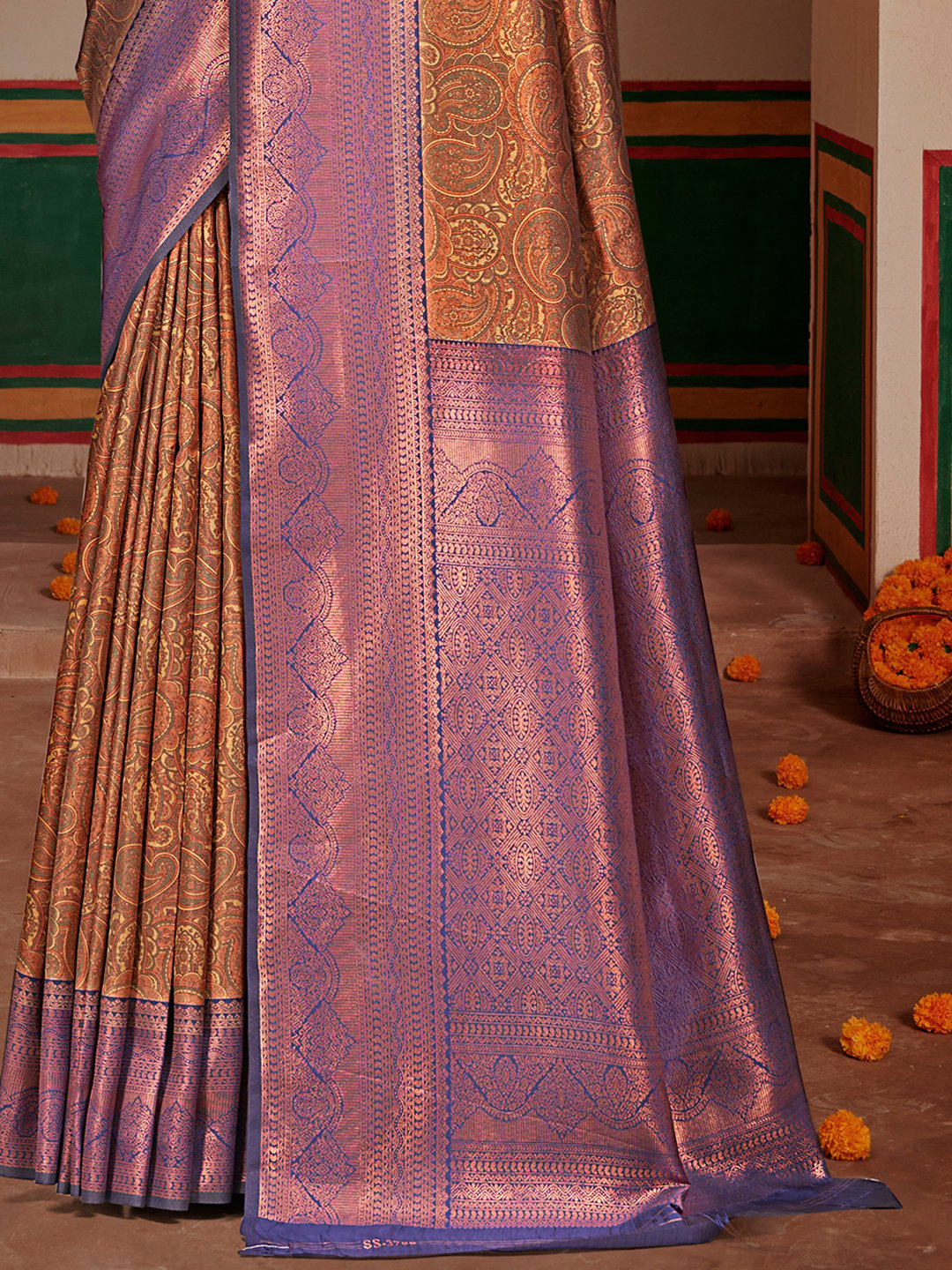 Purple Silk Woven Work Traditional Saree