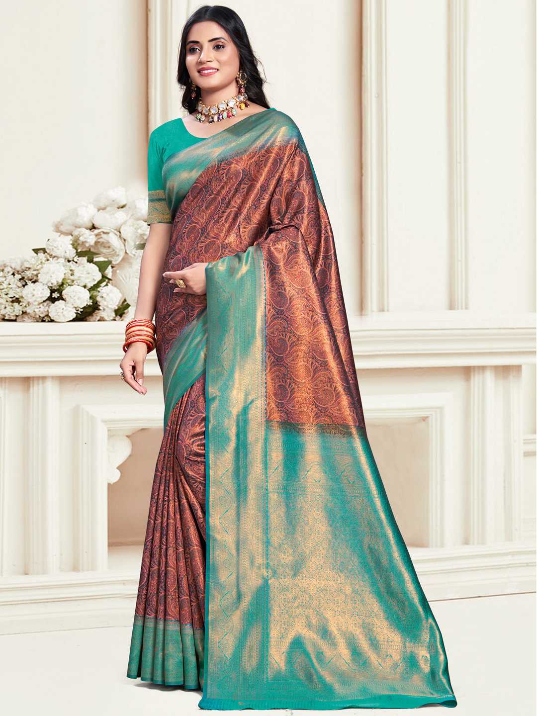 Blue Silk Woven Work Traditional Saree