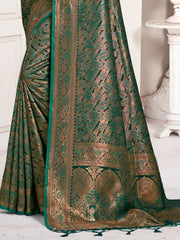 Green Silk Woven Work Traditional Saree