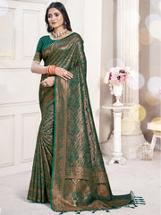 Green Silk Woven Work Traditional Saree