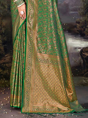 Green Silk Woven Work Traditional Saree