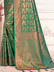 Green Silk Woven Work Traditional Saree