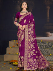 Silk Siroski Stone Work Festival Tassle Saree