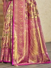 Purple Silk Woven Work Traditional Saree