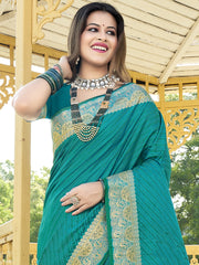 Sea Green Silk Woven Work Traditional Saree