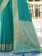 Sea Green Silk Woven Work Traditional Saree