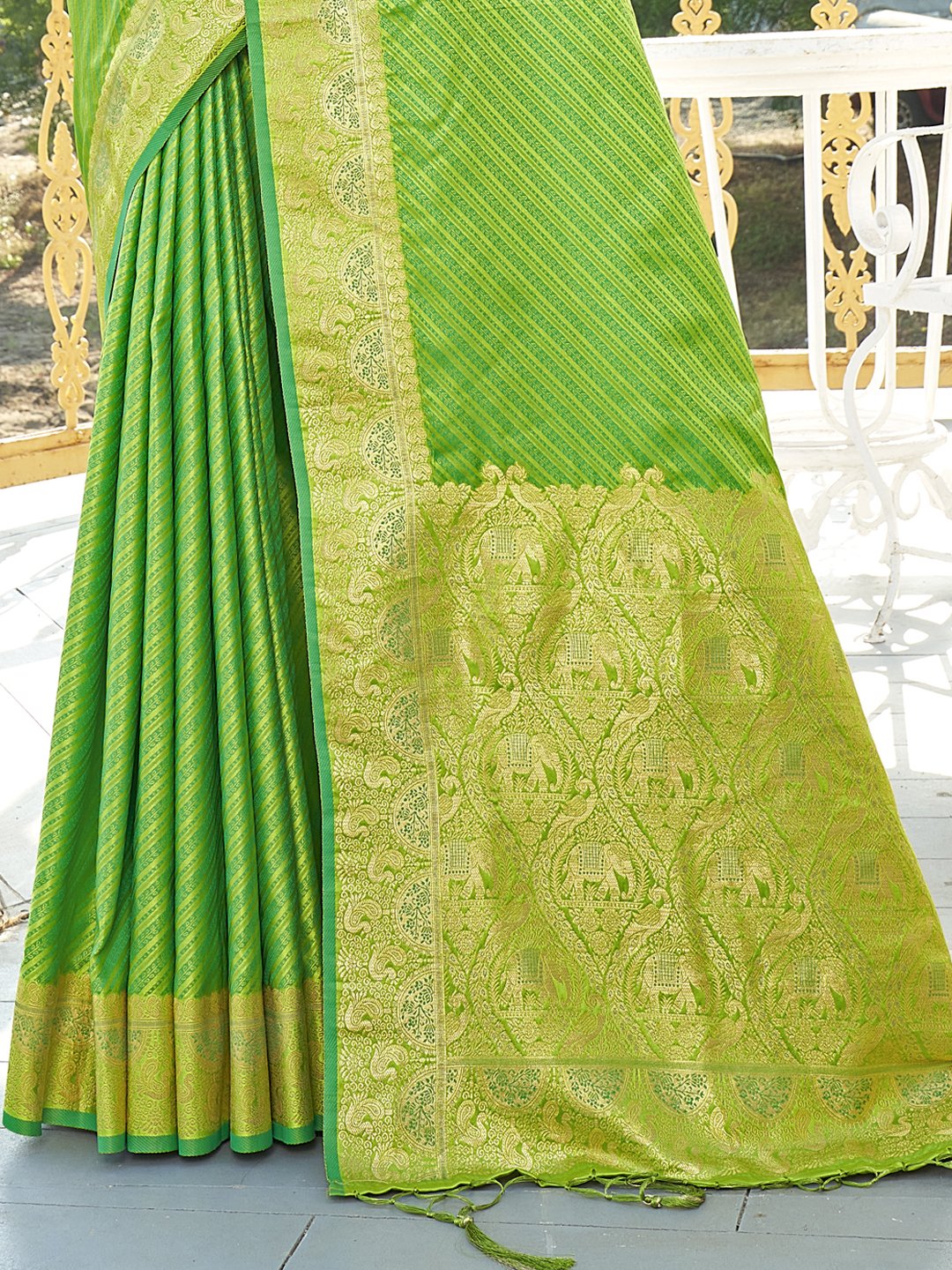 Green Silk Woven Work Traditional Saree