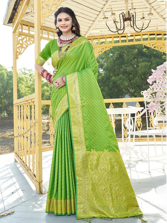 Green Silk Woven Work Traditional Saree