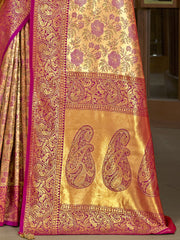 Purple Silk Woven Work Traditional Saree