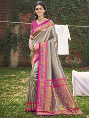 Paithani Silk Woven Work Festival Tassle Saree