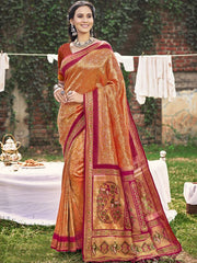 Banarasi Silk Woven Work Festival Tassle Saree