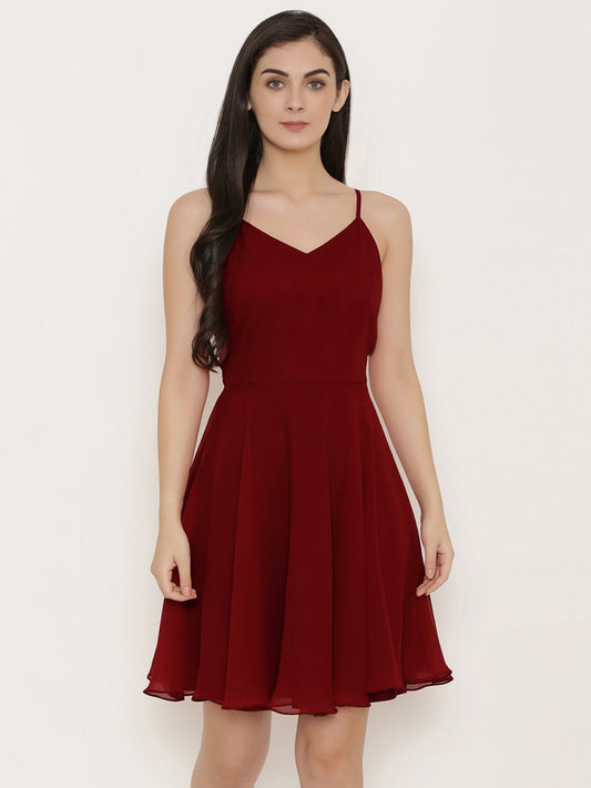 Back knot short skater Dress