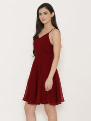 Back knot short skater Dress