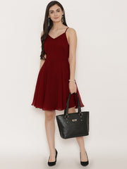 Back knot short skater Dress