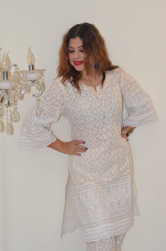 Chikankari Kurta Set (Kurti and Pant)