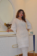 Chikankari Kurta Set (Kurti and Pant)