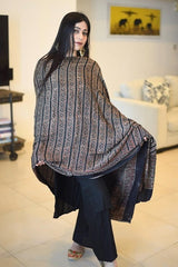 Ajrakh Modal Silk -Brown and Black