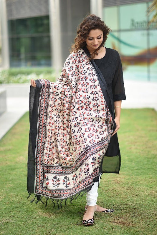 Block Print Dupattas on Silk