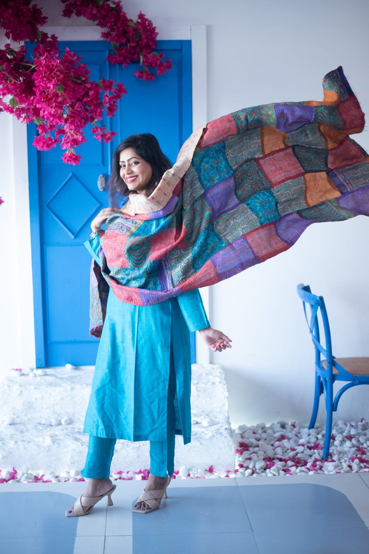 Patchwork Multi Colored Silk Kantha