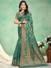 Silk Woven Work Festival Tassle Saree