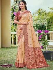 Banarasi Silk Woven Work Festival Tassle Saree