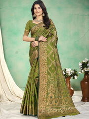 Silk Woven Work Festival Tassle Saree