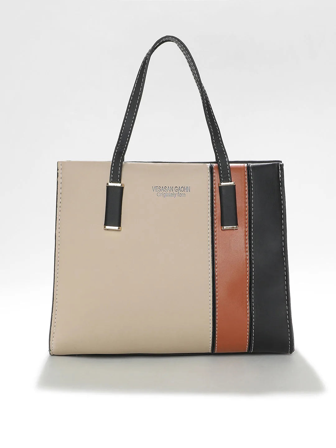 Colour block Hand Bag with Zip Lock