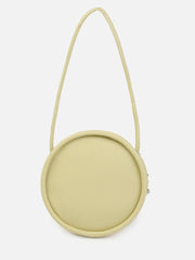 Solid Zip Lock Hand Bag with Round Shape